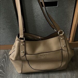 Michael Kors Beige Pebbled Leather Shoulder Bag